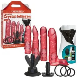 Vibrating Crystal Jellies Set With Wireless Remote – Harnais Vac-U-Lock – Doc Jonhson