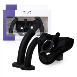Vibrating Harness And Dildos Kit – Ensemble De Harnais Vibrant – Duo – Adore U