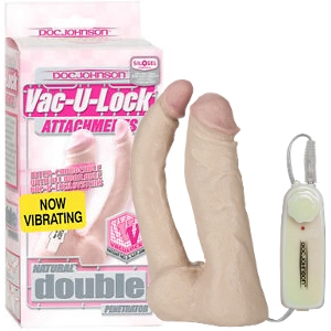 Vibrating Natural Double Penetrator – Gode Vac-U-Lock – Doc Jonhson 1 Vibrating Natural Double Penetrator – Gode Vac-U-Lock – Doc Jonhson