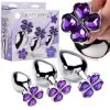 Violet Flower Gem Anal Plug Set – Ensemble De Plug Anale Ornée D’un Bijou – Booty Sparks