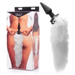 White Fox Tail Vibrating Anal Plug – Plug Anale Vibrante Avec Queue De Renard Blanche – Tailz